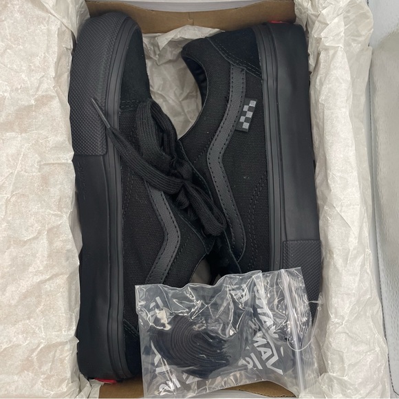 VANS unisex old skool classic skate black canvas sneakers - Picture 2 of 15